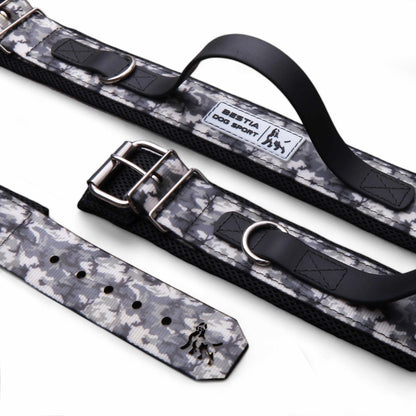 BESTIA DOG SPORT HANDLE COLLAR GREY CAMO-0