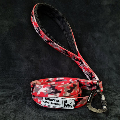 Bestia Dog Sport Tactical Leash Red Camo-1