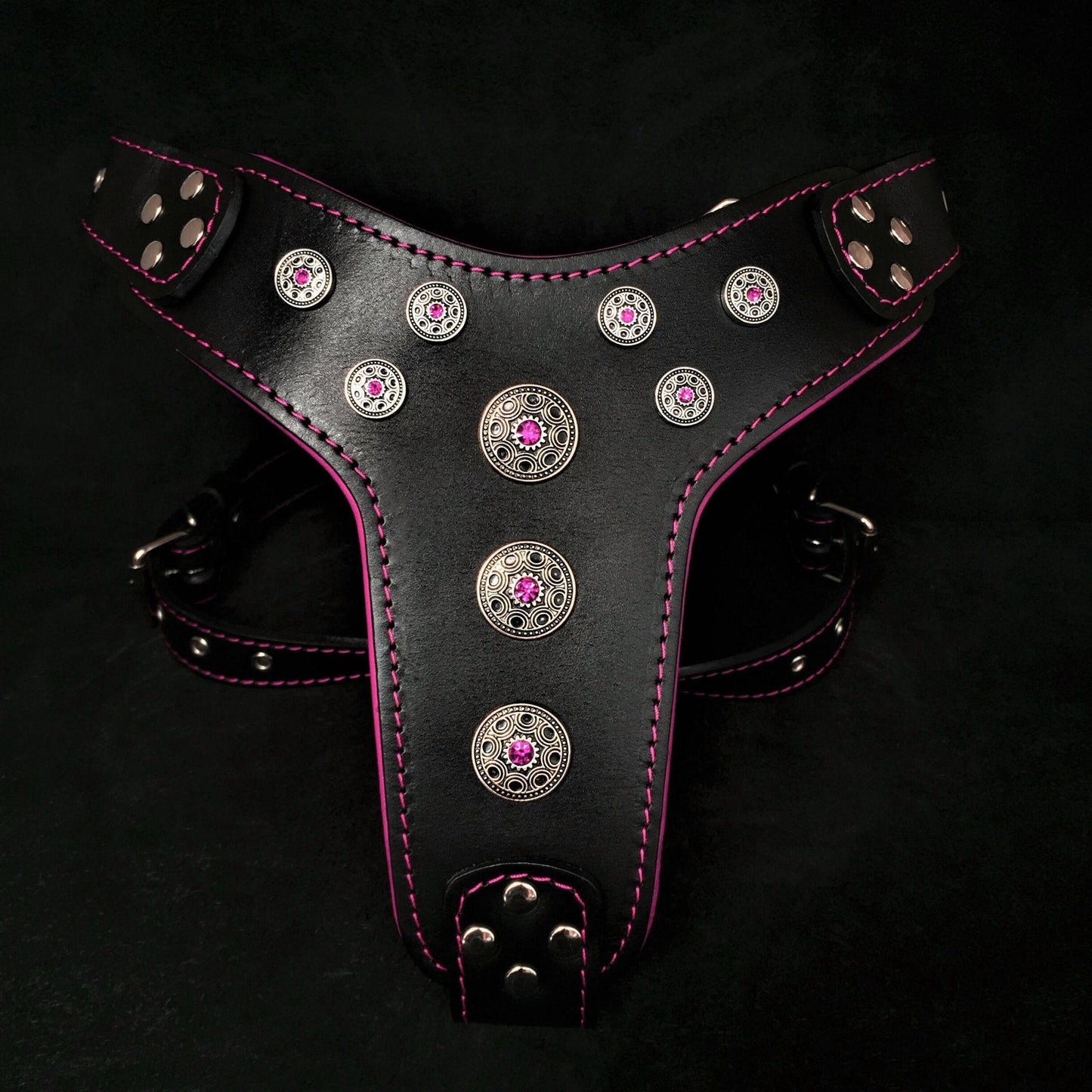 ''Bijou'' harness Black & Pink for big dogs-0