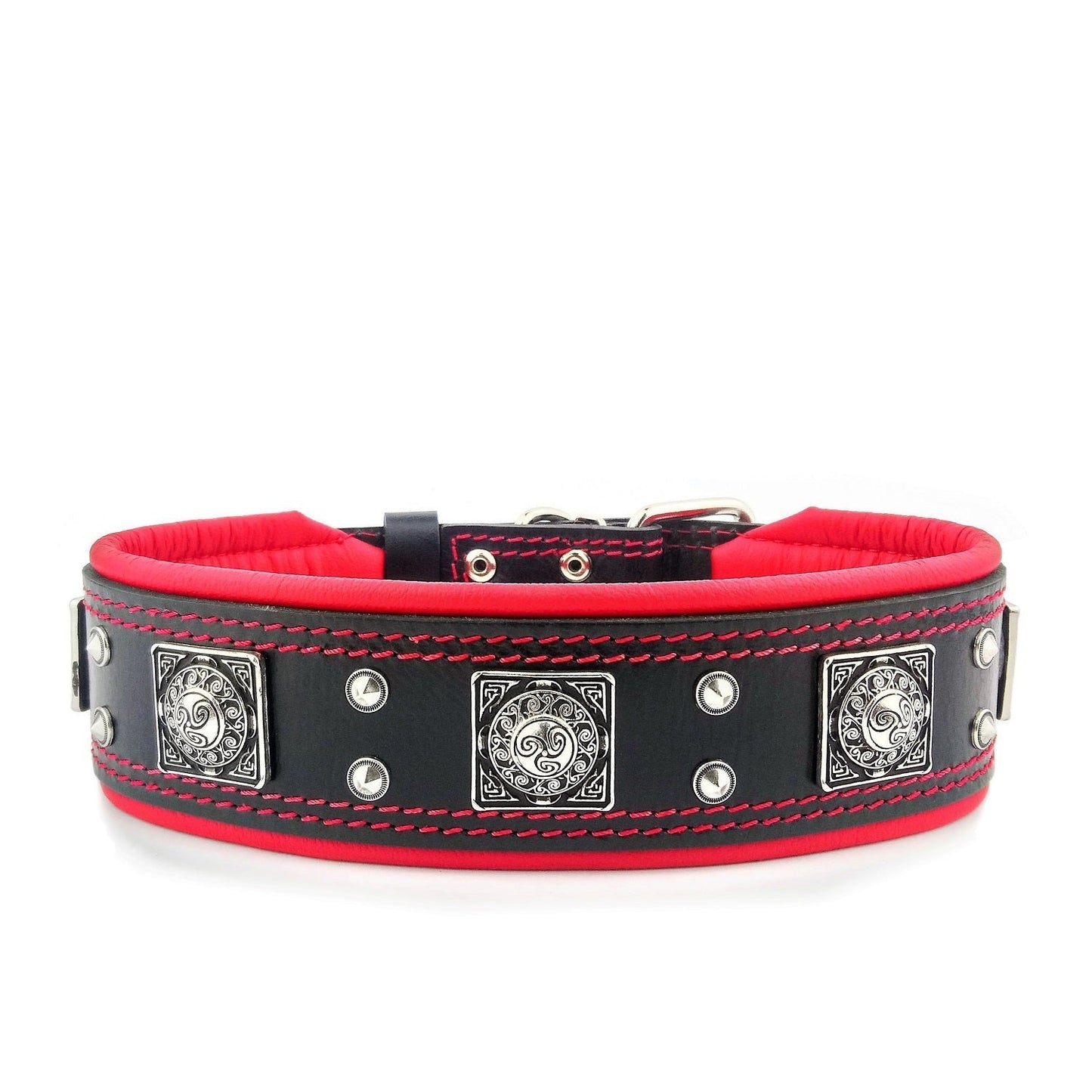 The "Eros" collar 2.5 inch wide  black & red-2