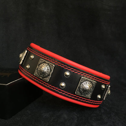 The "Eros" collar 2.5 inch wide  black & red-0