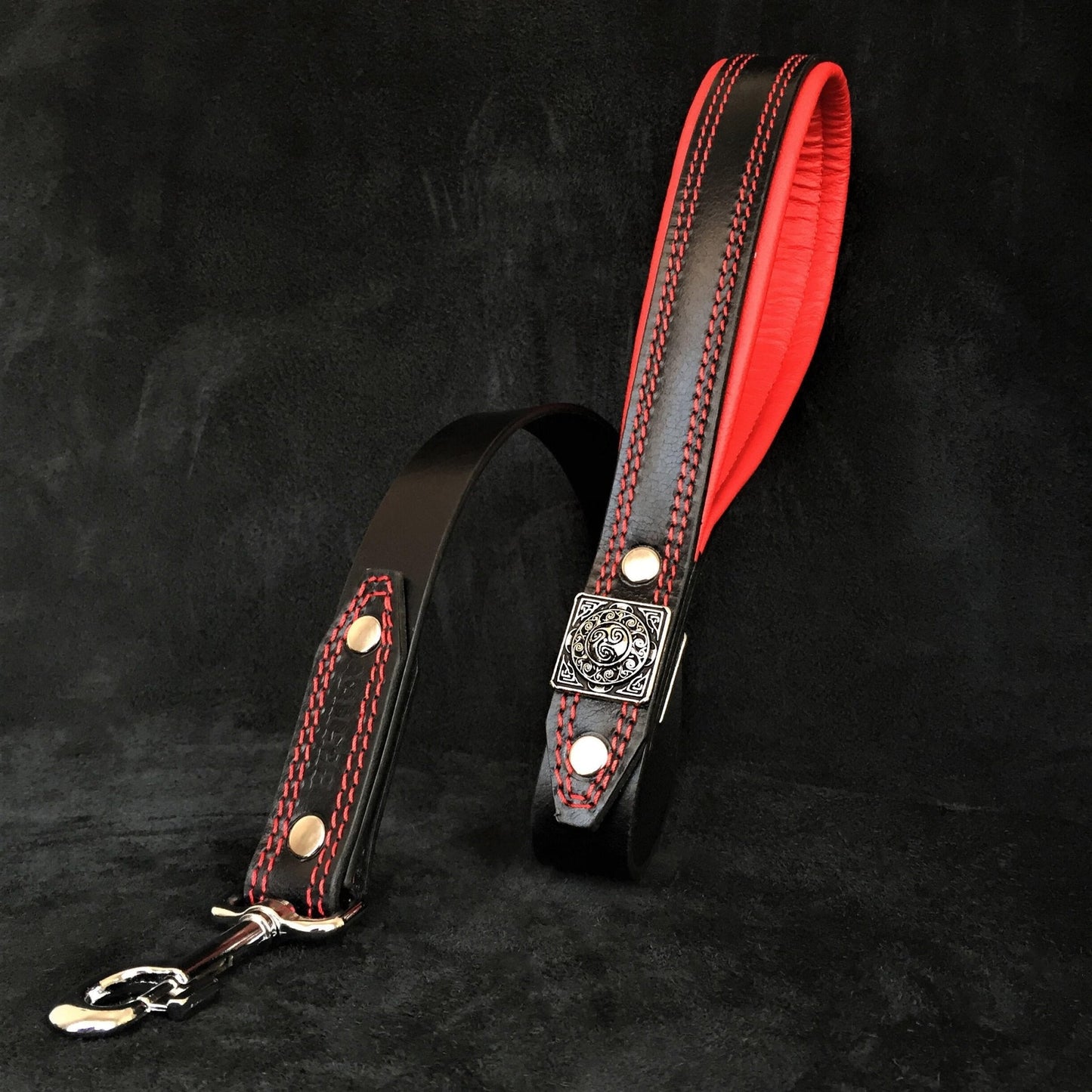 The "Eros" collar 2.5 inch wide  black & red-1