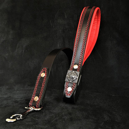 The "Eros" collar 2.5 inch wide  black & red-1