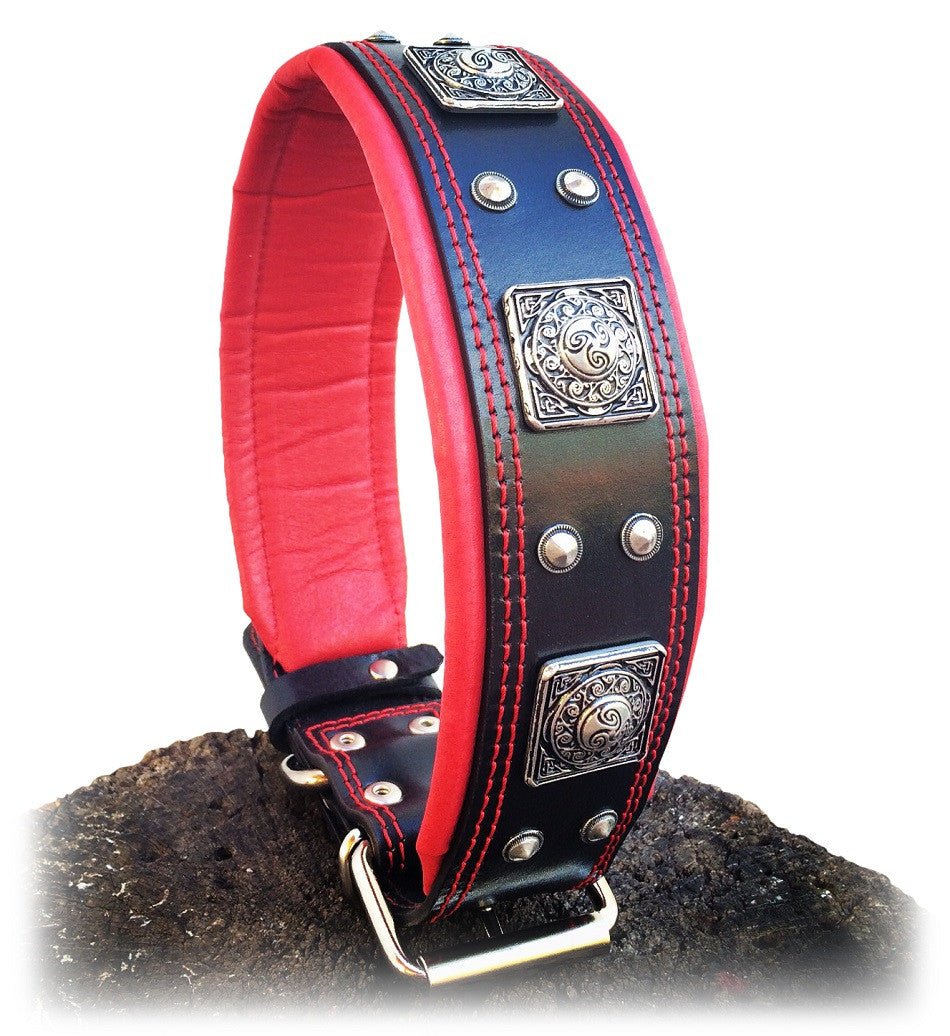 The "Eros" collar 2.5 inch wide  black & red-3