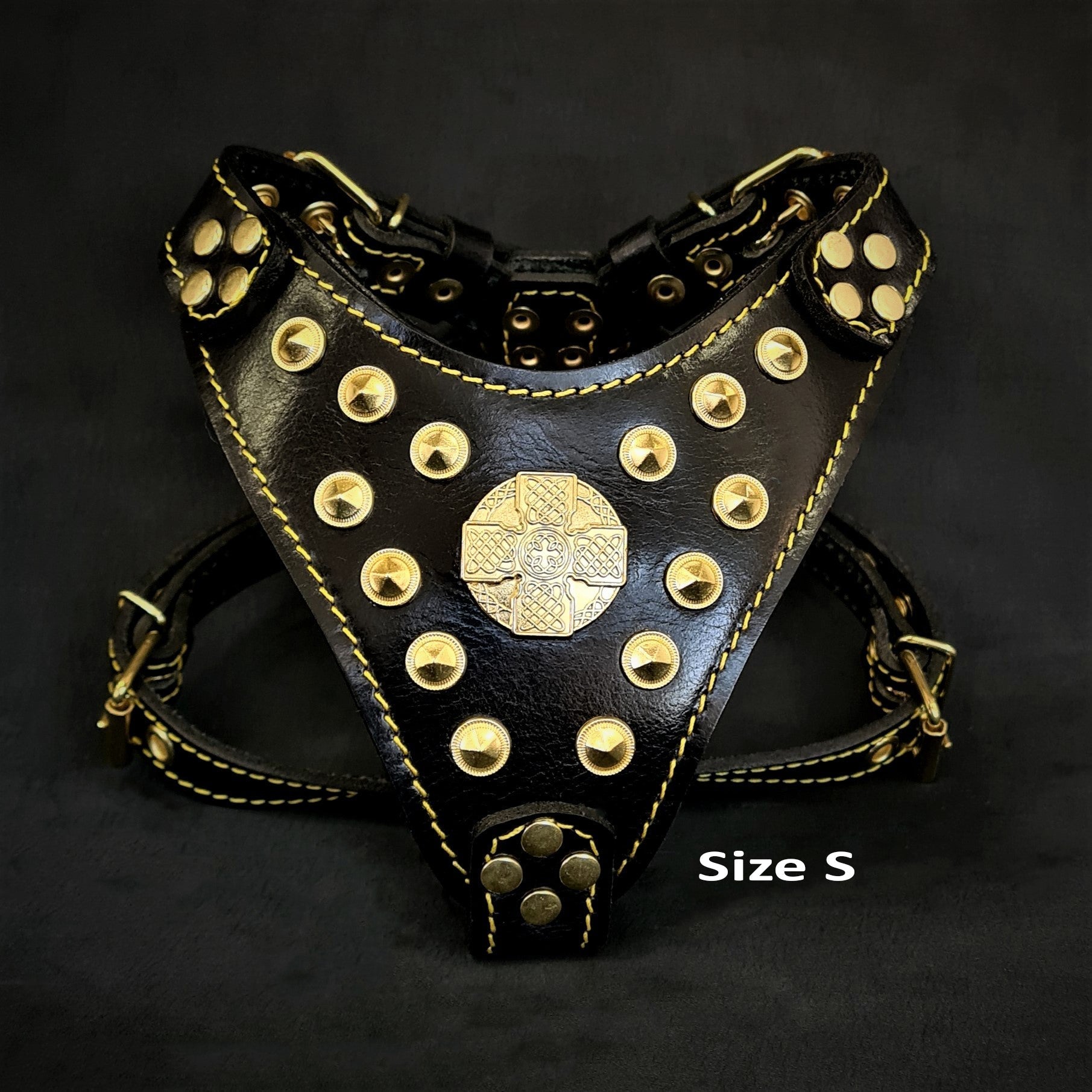 The ''Maximus'' harness Black & Gold  Small to Medium Size-1