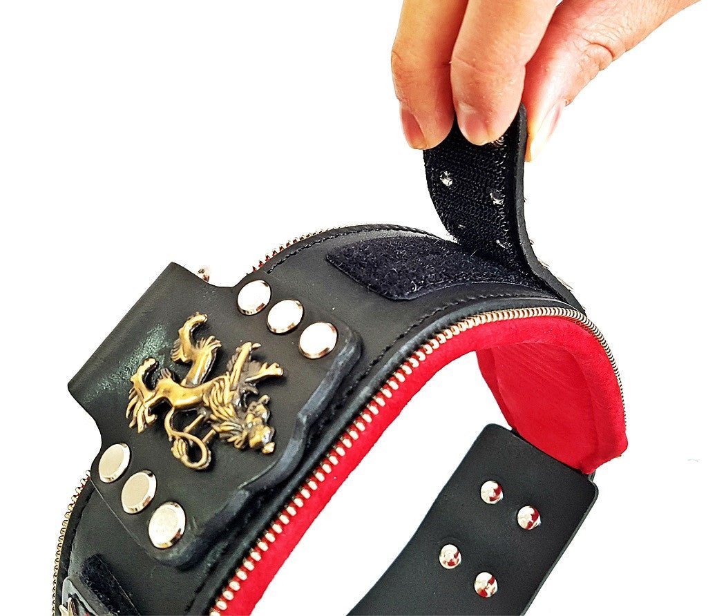 The unique "General" leather dog collar for big dogs-2